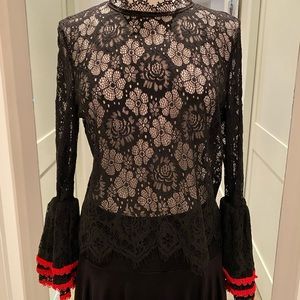 Alpha and Omega Lace Top with bell sleeves